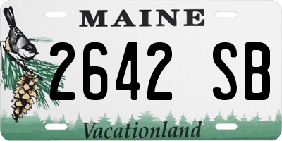 ME license plate 2642SB