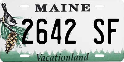 ME license plate 2642SF
