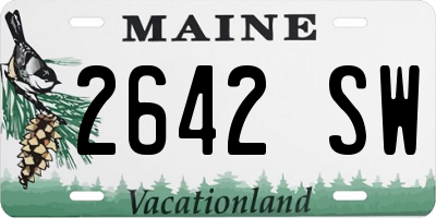 ME license plate 2642SW
