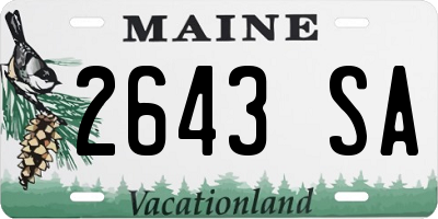 ME license plate 2643SA