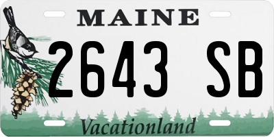 ME license plate 2643SB