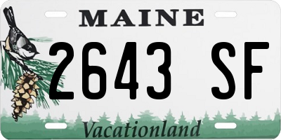 ME license plate 2643SF