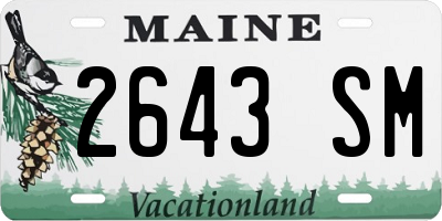 ME license plate 2643SM
