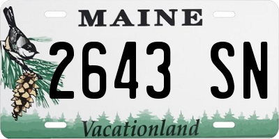 ME license plate 2643SN