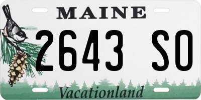 ME license plate 2643SO