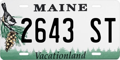 ME license plate 2643ST