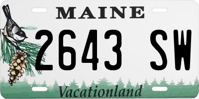 ME license plate 2643SW