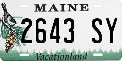 ME license plate 2643SY