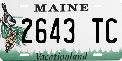 ME license plate 2643TC