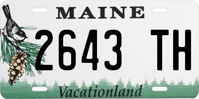 ME license plate 2643TH