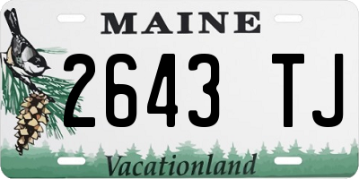 ME license plate 2643TJ