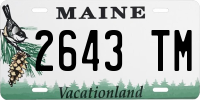 ME license plate 2643TM