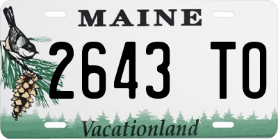 ME license plate 2643TO