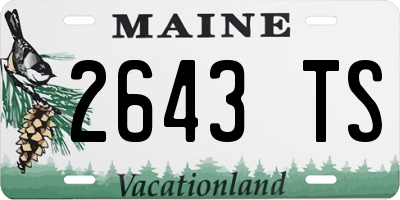 ME license plate 2643TS