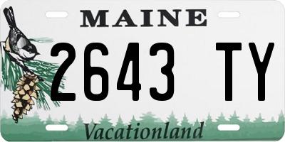 ME license plate 2643TY