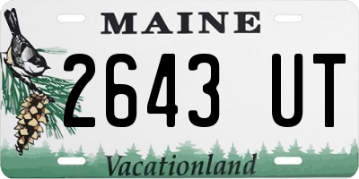 ME license plate 2643UT