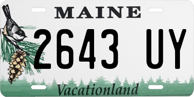 ME license plate 2643UY