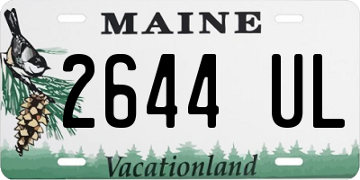 ME license plate 2644UL