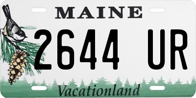 ME license plate 2644UR