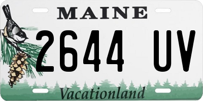 ME license plate 2644UV