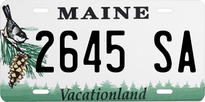 ME license plate 2645SA