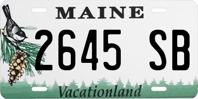 ME license plate 2645SB