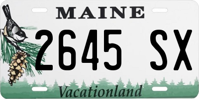 ME license plate 2645SX