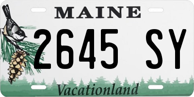 ME license plate 2645SY