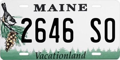 ME license plate 2646SO