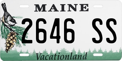 ME license plate 2646SS