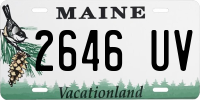 ME license plate 2646UV