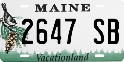 ME license plate 2647SB