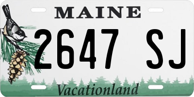 ME license plate 2647SJ