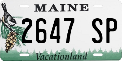 ME license plate 2647SP