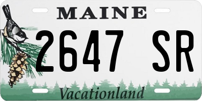 ME license plate 2647SR