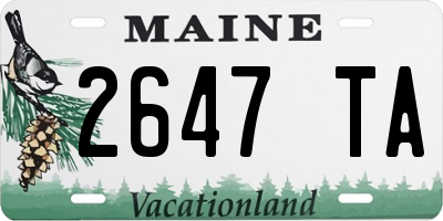 ME license plate 2647TA