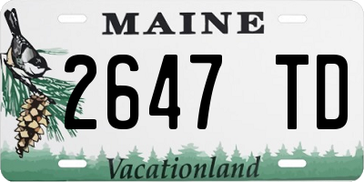 ME license plate 2647TD