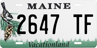 ME license plate 2647TF