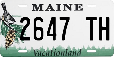 ME license plate 2647TH