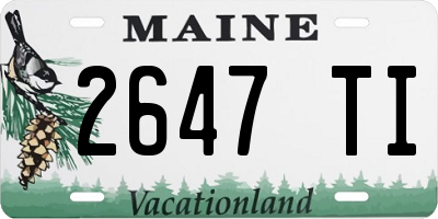 ME license plate 2647TI