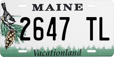 ME license plate 2647TL