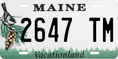 ME license plate 2647TM