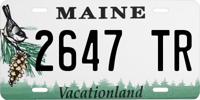 ME license plate 2647TR
