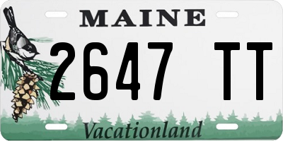 ME license plate 2647TT