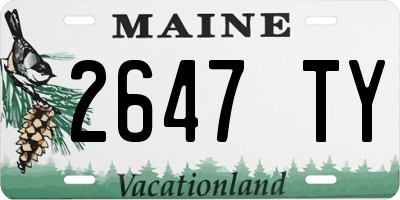 ME license plate 2647TY