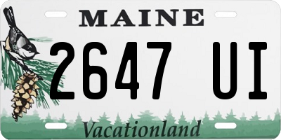 ME license plate 2647UI