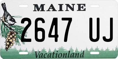 ME license plate 2647UJ