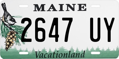 ME license plate 2647UY