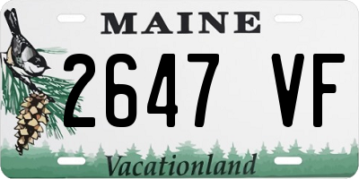 ME license plate 2647VF