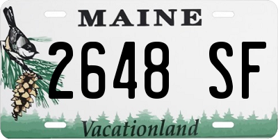 ME license plate 2648SF